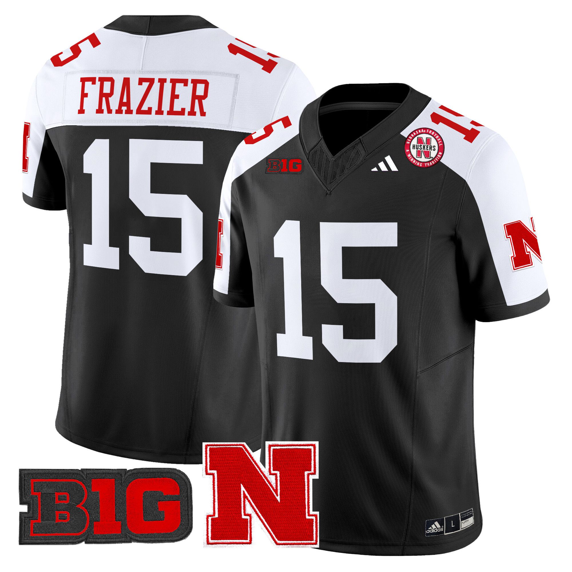 Men Nebraska Cornhuskers #15 Frazier Black 2024 Vapor Limited NCAA Jersey